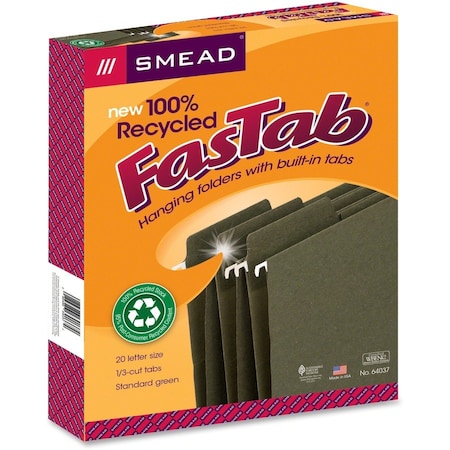 Smead Folder, Hanging, Ltr, 1/3, Gn Pk SMD64037